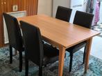 Eettafel met lederen stoelen te koop mooie staat, Huis en Inrichting, Verzenden, Zo goed als nieuw, Minder dan 4 stoelen