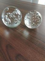 2 mooie glazen bollen, presse-papier, Enlèvement ou Envoi