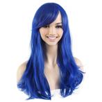 Carnavalspruik kobalt blauw lang haar in laagjes, Handtassen en Accessoires, Uiterlijk | Haarverzorging, Verzenden, Nieuw