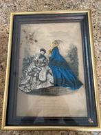 Antieke Franse modeprent uit de 19e eeuw, Antiek en Kunst, Ophalen