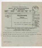 Télégramme émis au Congo belge en 1959., Utilisé, Envoi
