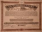 S.A. La Turnhoutoise - part sociale au porteur, Postzegels en Munten, Ophalen of Verzenden, 1920 tot 1950, Aandeel