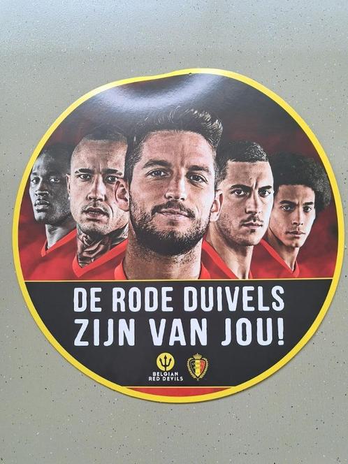Reclamepaneel - De Rode Duivels zijn van jou! - Karton, Verzamelen, Sportartikelen en Voetbal, Gebruikt, Overige typen, Ophalen