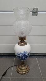 Antieke lamp met blauwe tekening, Antiek en Kunst, Ophalen