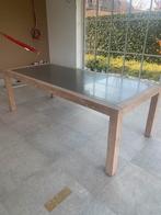 Zeer degelijke massief eik! Gemaakt door schrijnwerker., Huis en Inrichting, Tafels | Eettafels, Ophalen, Gebruikt, 200 cm of meer