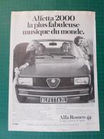 Alfa Roméo Alfetta 2000 - publicité papier - 1977, Collections, Marques & Objets publicitaires, Autres types, Utilisé, Enlèvement ou Envoi