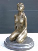 Naakte vrouw met paardenstaart, brons gesigneerd NICK, Ophalen, Brons