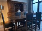 tafel met 6 lederen stoelen, Huis en Inrichting, Tafels | Eettafels, Ophalen