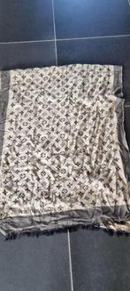 zijde sjaal beige met zwart, Kleding | Dames, Ophalen of Verzenden, Gedragen, Sjaal