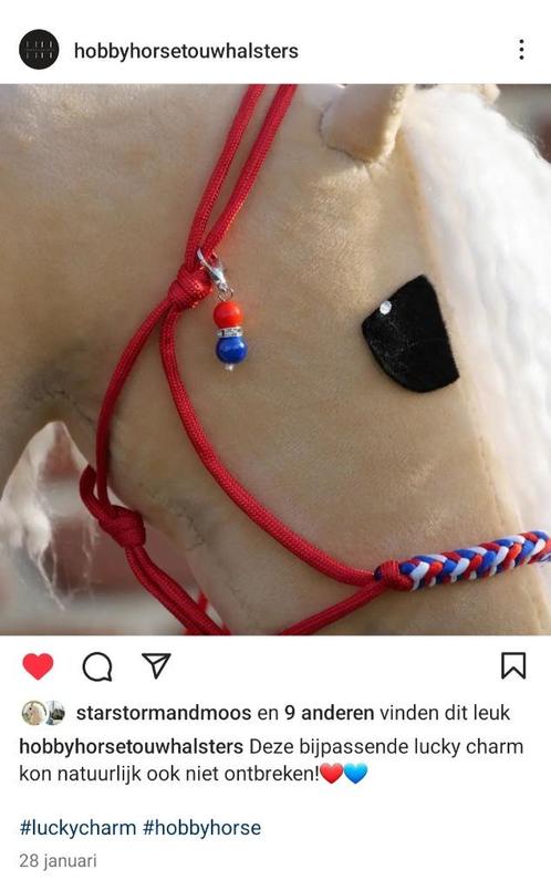 Touwhalster, lucky charm, hooinetje,... voor jou hobbyhorse, Hobby en Vrije tijd, Overige Hobby en Vrije tijd, Nieuw, Ophalen of Verzenden