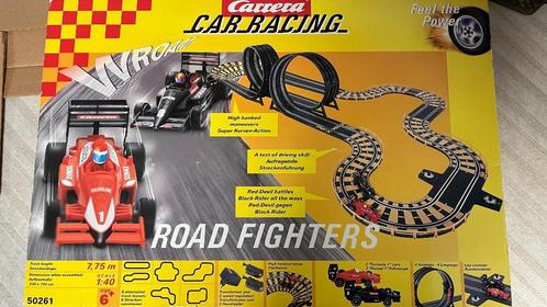 Carrera racebaan - Road Fighters 50261, Kinderen en Baby's, Speelgoed | Racebanen, Gebruikt, Racebaan, Elektrisch, Carrera, Met looping