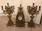 Schouwgarnituur klok en kandelaars, Antiek en Kunst, Ophalen
