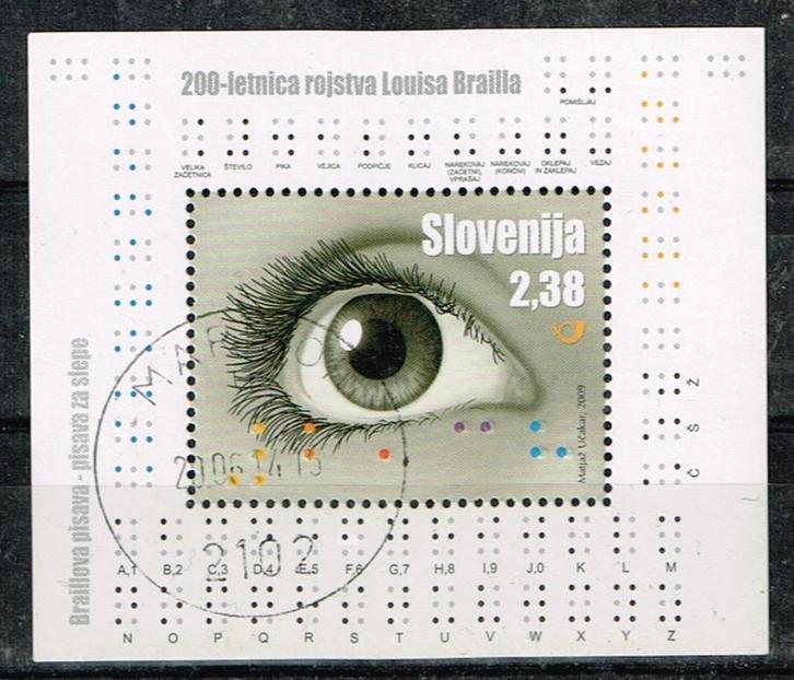 Postzegels uit Slovenija - K 4500 - braille, Postzegels en Munten, Postzegels | Europa | Overig, Gestempeld, Overige landen, Verzenden