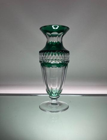 Val Saint Lambert smaragdgroene Gary vaas (gesigneerd) beschikbaar voor biedingen