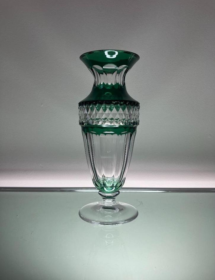Val Saint Lambert smaragdgroene Gary vaas (gesigneerd), Antiek en Kunst, Antiek | Glaswerk en Kristal, Ophalen of Verzenden