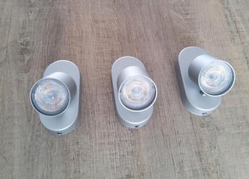 3 opbouwspots Philips in metalique grijs  beschikbaar voor biedingen
