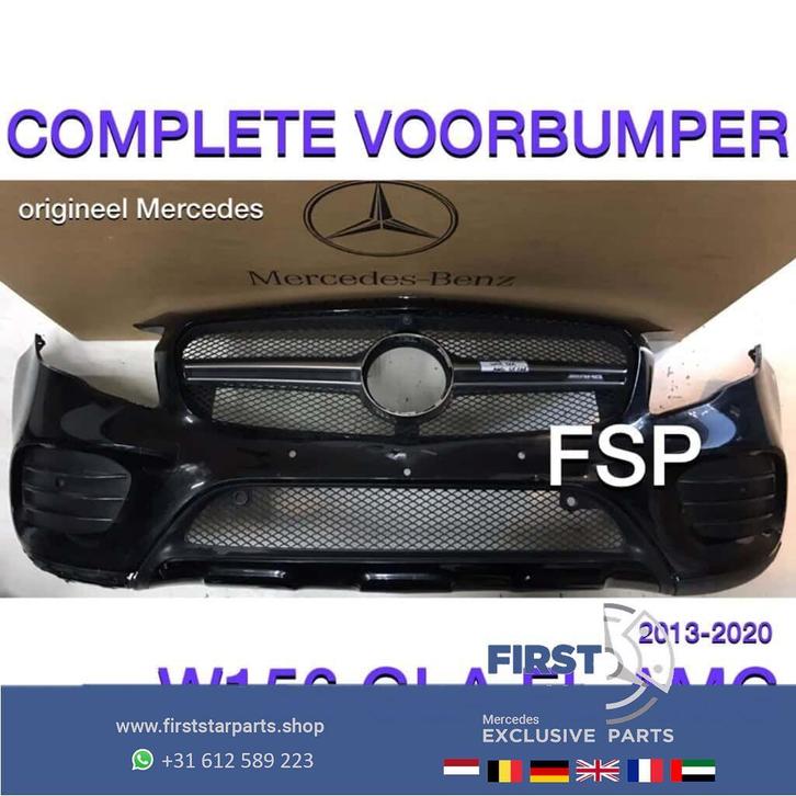 W156 GLA FACELIFT AMG VOORBUMPER COMPLEET ZWART + GLA45 AMG, Auto-onderdelen, Carrosserie, Bumper, Voor
