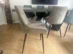 6 stoelen Velvet, Huis en Inrichting, Ophalen, Zo goed als nieuw, Blauw
