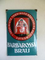EMAILLE RECLAMEBORD"BARBAROSSA BRAU"UIT JAREN 30, Verzenden, Gebruikt, Reclamebord
