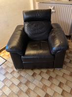 Lederen manuele uitklapzetel, Huis en Inrichting, Zetels | Zetels, Ophalen, Gebruikt, Eenpersoons, Rechte bank