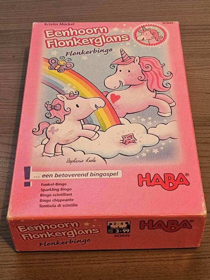 Haba Eenhoorn Flonkerglans, Hobby en Vrije tijd, Gezelschapsspellen | Kaartspellen, Zo goed als nieuw, Ophalen of Verzenden