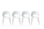 4 design witte kuipstoelen, Enlèvement, Comme neuf