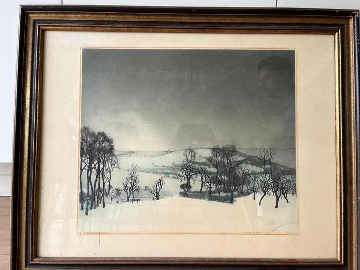 Valerius De Saedeleer (1867-1941) winterlandschap heuvels, Antiek en Kunst, Kunst | Litho's en Zeefdrukken, Ophalen