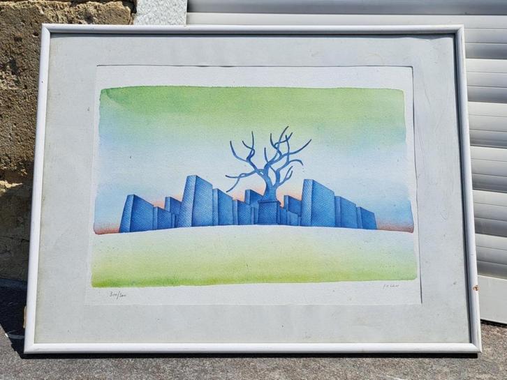 lithographie signe jean michel folon, Antiek en Kunst, Kunst | Litho's en Zeefdrukken, Ophalen of Verzenden