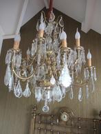 kroonluchter kristal brons groot in perfecte staat 12 lamen, Huis en Inrichting, Ophalen, Zo goed als nieuw, Glas, Klassiek antiek