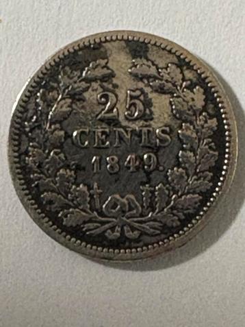 25 cent William ll 1849jaar beschikbaar voor biedingen