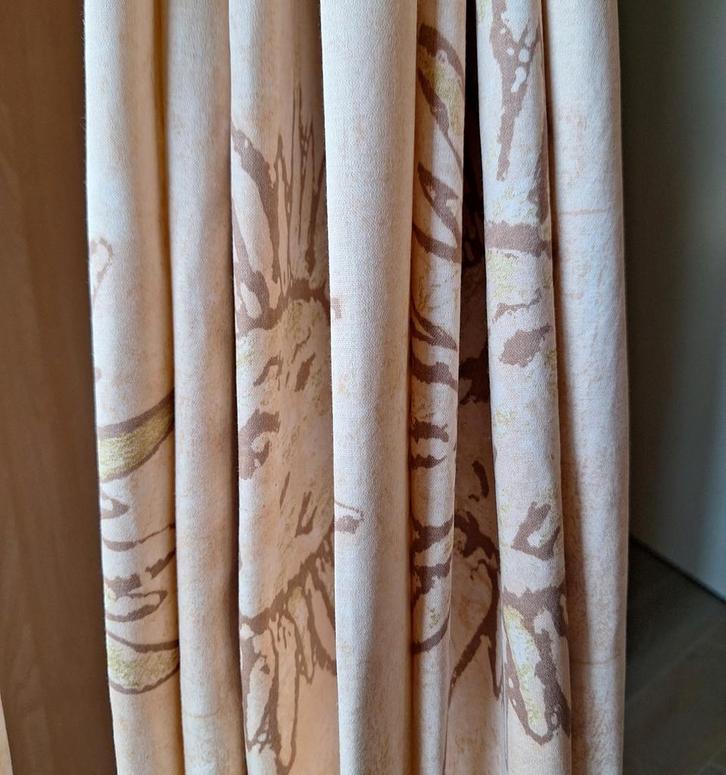 Heytens gordijnen met zonnekes, Huis en Inrichting, Stoffering | Gordijnen en Lamellen, Gebruikt, Ophalen