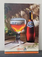 Oud kartonnen reclame bord brouwerij abdij Orval bier, Reclamebord, Plaat of Schild, Gebruikt, Ophalen of Verzenden