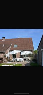 Parasol wit met zware stenen voet 3 op 3, Ophalen, Zo goed als nieuw, Kantelbaar