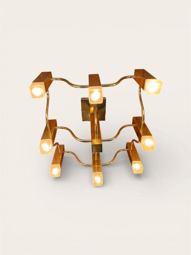 Vintage design plafondlamp Gaetano Sciolari voor Les Atelier, Antiquités & Art, Antiquités | Éclairage, Enlèvement ou Envoi
