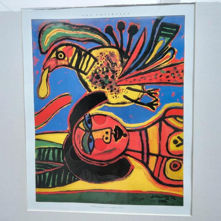 Corneille: ingelijste kunstreproductie. 55 x 55 cm., Antiek en Kunst, Kunst | Litho's en Zeefdrukken, Ophalen