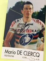 wielerkaart 1998 wk  team palmans mario de clercq signe, Envoi, Comme neuf