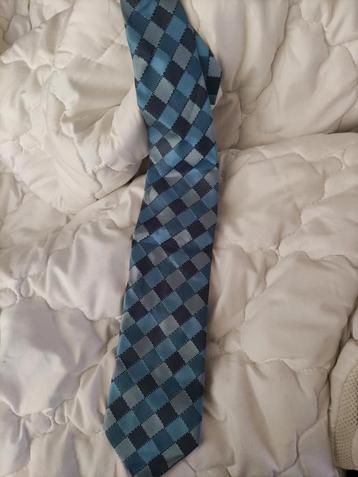 KENZO - cravate à carreaux, bleu-gris