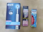 Oral-B Pro 1 Sensi UltraThin Blanc + 4 brossettes + Colgate, Enlèvement ou Envoi, Neuf, Brosse à dents