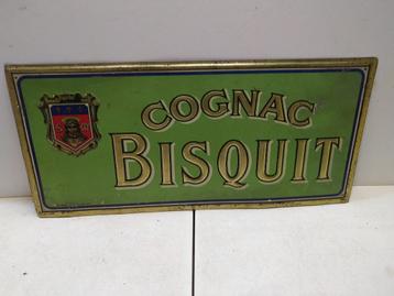 Ancienne plaque Cognac Busquit no émaillée ( Ste Andries Mar, Enlèvement ou Envoi, Comme neuf, Panneau publicitaire
