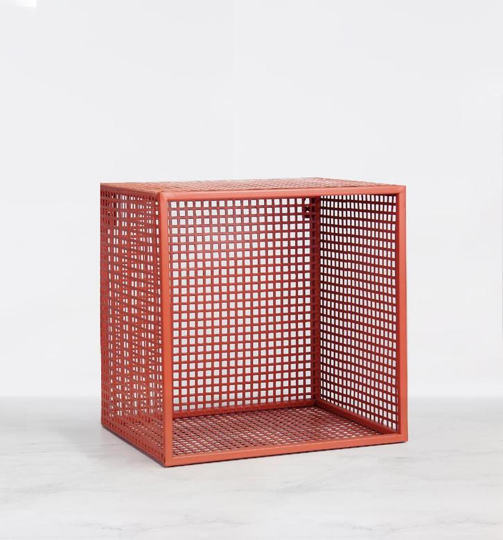 Wire Box Terracotta – Wandrek / Opbergbox - 32x32x25cm, Huis en Inrichting, Woonaccessoires | Schalen en Manden, Nieuw, Mand, Vierkant