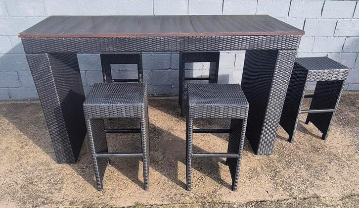 Table et 5 chaises, Tuin en Terras, Tuinsets en Loungesets, Zo goed als nieuw, Ophalen of Verzenden