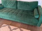 Smaragdgroene 3 zits fluweel, Huis en Inrichting, Zetels | Zetels, Ophalen, Zo goed als nieuw