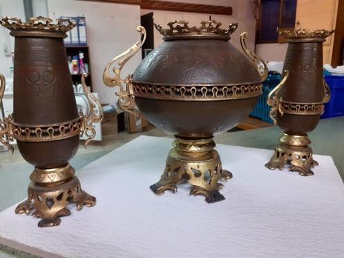 set 3 bronzen vazen, Antiek en Kunst, Curiosa en Brocante, Ophalen