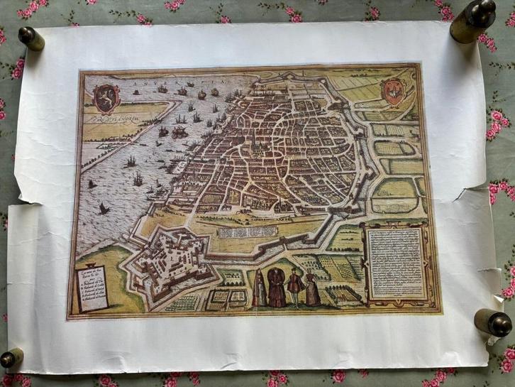 Litho  reproductie van orgineel, Antwerpen, Antiek en Kunst, Kunst | Litho's en Zeefdrukken, Ophalen of Verzenden