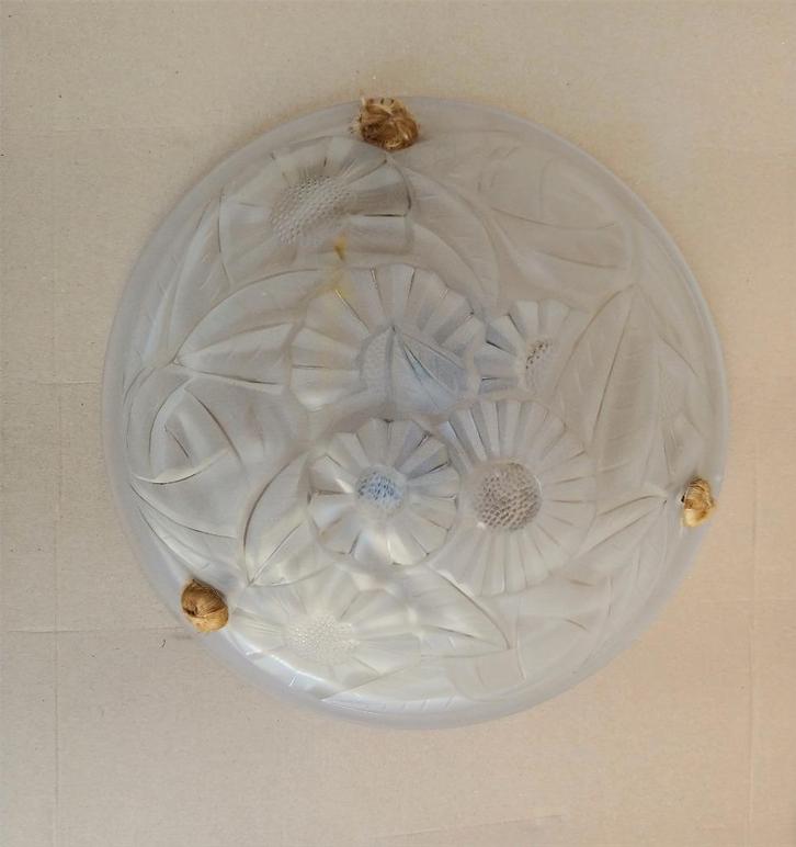 ART DECO frosted glass orginal luster SIGNE DEGUE, Antiek en Kunst, Antiek | Verlichting, Ophalen of Verzenden