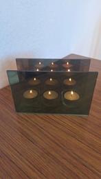 Theelicht houder voor 3 kaarsjes., Overige materialen, Bruin, Ophalen of Verzenden, Zo goed als nieuw
