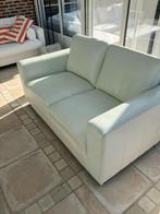 Witte lounge van imitatieleer met 2x2 zitplaatsen, Huis en Inrichting, Zetels | Zetels, Ophalen, Gebruikt, 75 tot 100 cm, Rechte bank