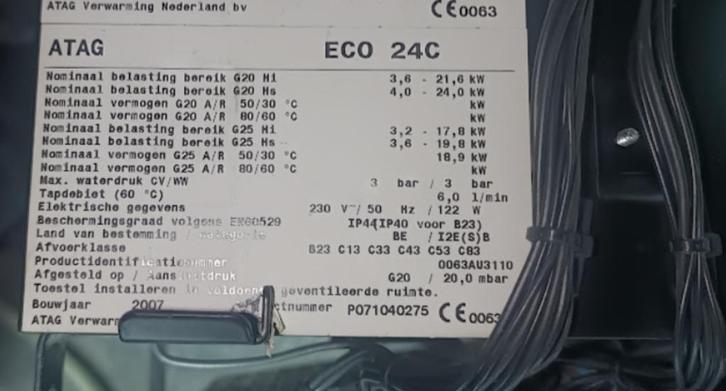 Condensatieketel ATAG, Doe-het-zelf en Bouw, Chauffageketels en Boilers, Gebruikt, Geiser, Aardgas, 100 liter of meer, Ouder dan 10 jaar