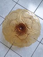 Vintage Taart Dessert Schaal Etagere Amberkleurig Glas, Huis en Inrichting, Keuken | Servies, Ophalen, Gebruikt, Overige typen