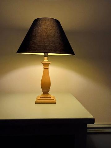 Lampe rustique en bois massif, Enlèvement, Comme neuf, Bois